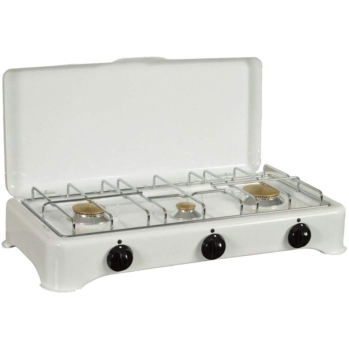 Réchaud Gaz - KITCHEN CHEF PROFESSIONAL - 5327C - Blanc - Brûleur en laiton - Usage occasionnel