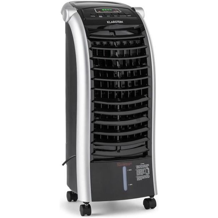 Rafraîchisseur d'air Klarstein Ventilateur humidificateur 6L 4 Vitesses climatiseur mobile sans évacuation Noir