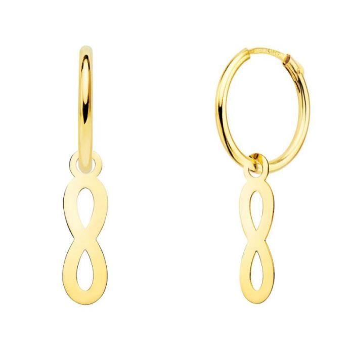 Boucles doreilles créoles en or jaune 18 carats - LAtelier dAzur - Charms infini pendants