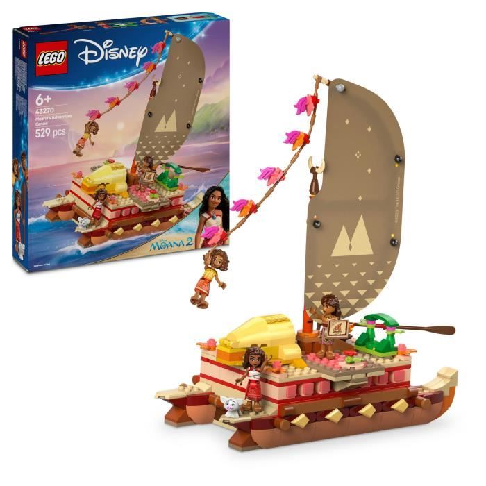 LEGO ǀ Disney 43270 Le Bateau d’Aventure de Vaiana - Jeu de Construction pour enfant 6 ans
