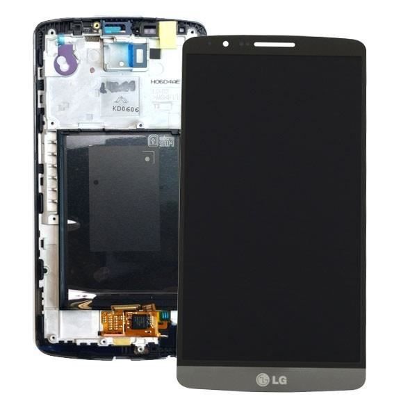 LG Original G3 D850 D855 Ecran LCD + Vitre Tactile + Chassis - Noir - ACQ87190302