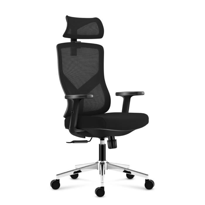 Mark Adler Manager 3.3 - Fauteuil de bureau ergonomique tissu & Mesh HD noir réglable à roulettes