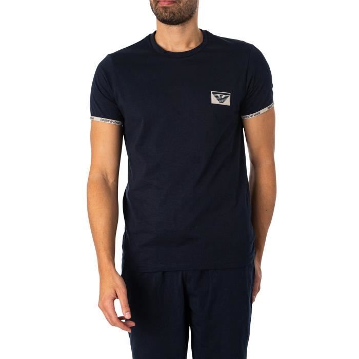 T-Shirt À Logo Lounge Box - Emporio Armani - Homme - Bleu