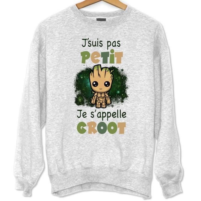 Je S Appelle Groot Bebe Groot Sweat Unisexe Taille Unisexe Humour Mignon Et Sympa Pour Tous Nos Amis Gardiens De La Galaxie Gris Cdiscount Pret A Porter