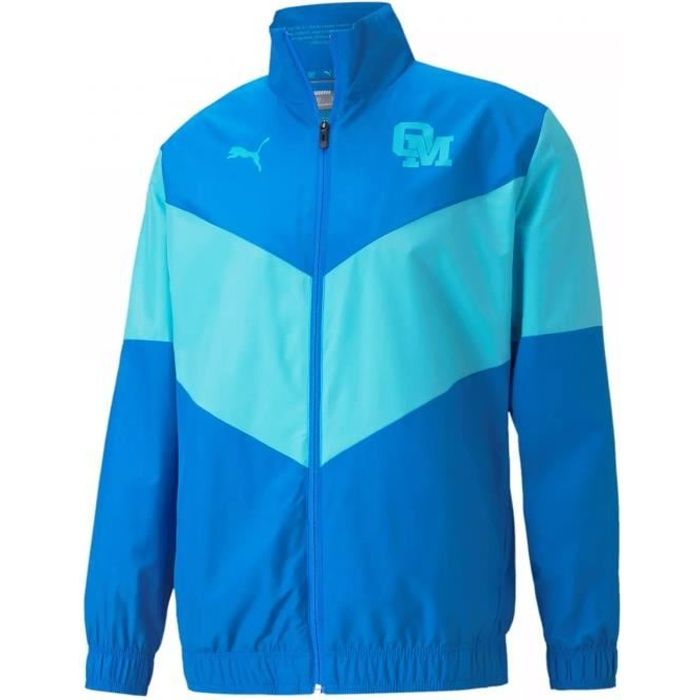 Veste Olympique de Marseille Prematch bleu rayé Cdiscount Sport
