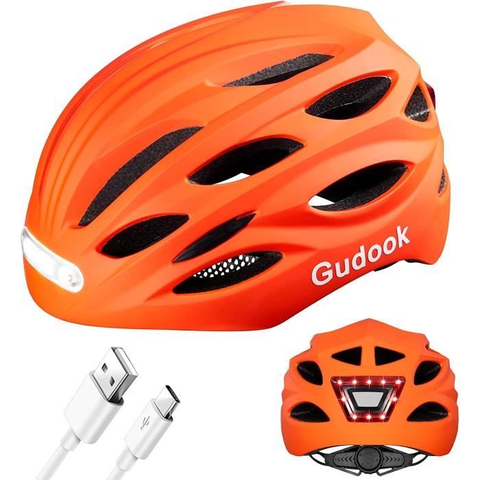 Casque de vélo avec lumières USB rechargeable
