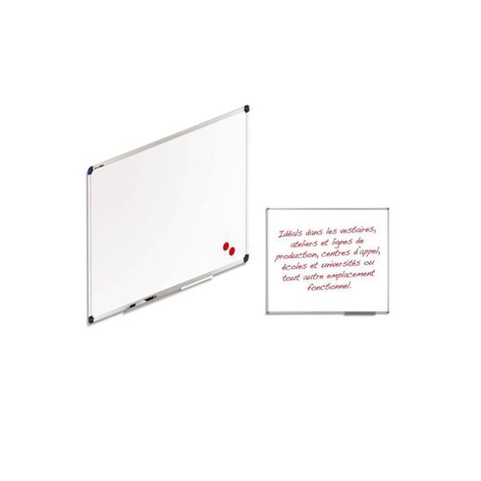 Tableau blanc magnétique et léger émaillé 100 x 75 cm