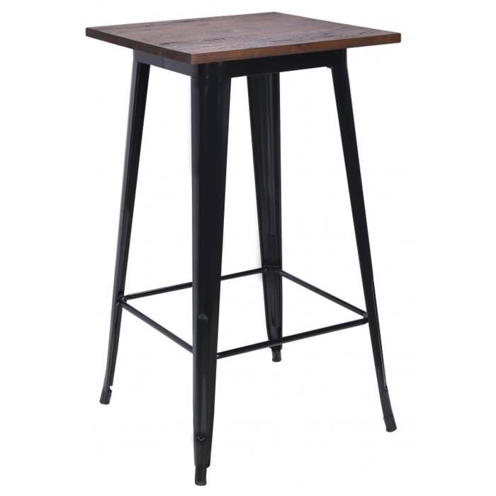 Table Haute Table De Bar En Bois Coloris Noir Dim L60