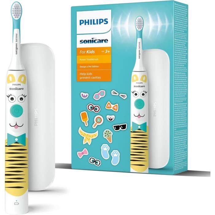 Brosse à dents électrique Philips Sonicare for Kids édition Design a Pet avec autocollants amusants pour enfants