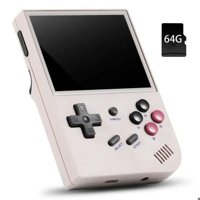 Console de jeu portable rétro 64G 5000+ Jeux RG35XX Écran IPS 3.5 pouces Système Linux avec Sac de rangement et Film trempé