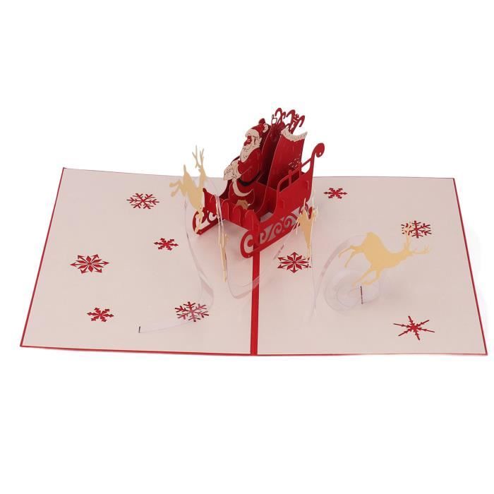 Carte De Noël 3D Pop-Up Avec Lumière Et Musique - Carte Musicale Avec Enveloppe - Cadeau De Noël Créatif