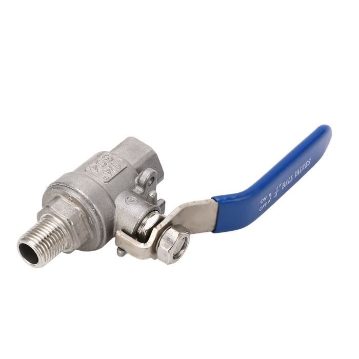 Robinet à Bille Laiton 1/2" NPT Mâle X 3/8" Tuyau Barb - Arrêt/Manuel Pour Air Ou Gaz