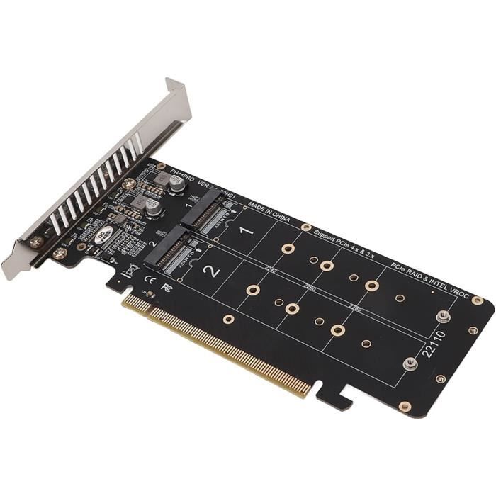 Carte Adaptateur 4 NVMe M.2 Pour PC Gamer & Serveur – Ultra Rapide 256 Gbps, Compatible RAID, PCIe X16