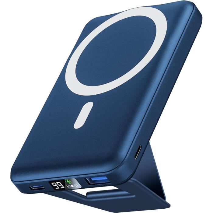 Power Bank Solare 56800mAh Con Ricarica Wireless 15W, 6 Porte E 4 Cavi Integrati, Impermeabile Per Campeggio