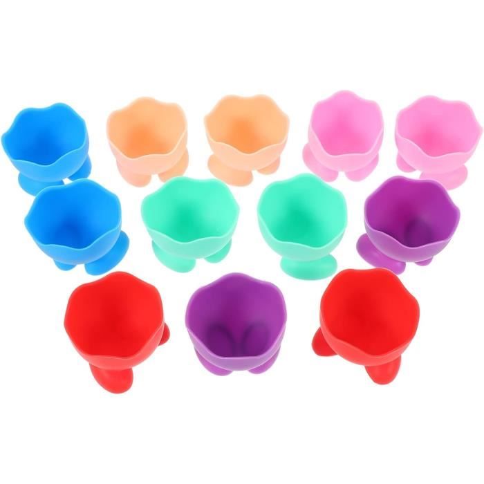 3-Pack Silicone Coquetier Plateau Silicone Coquetiers Protéger Les Oeufs Réutilisable Silicone