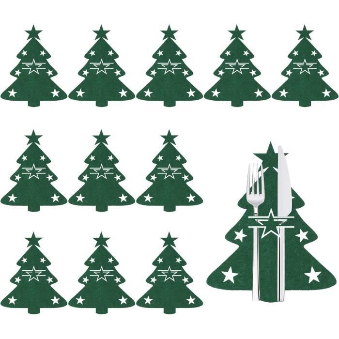 12 Sacs à Couverts De Noël SALADOCY - Décoration De Table Pour Fêtes