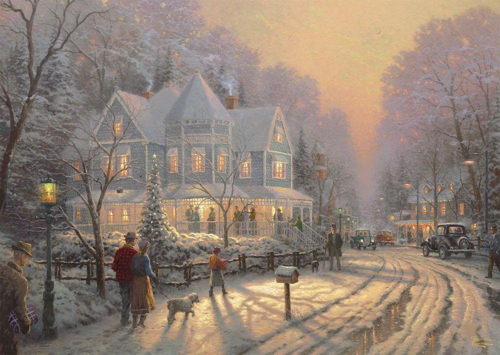 Puzzle 1000 pièces A Holiday Gathering Thomas Kinkade - vue 5