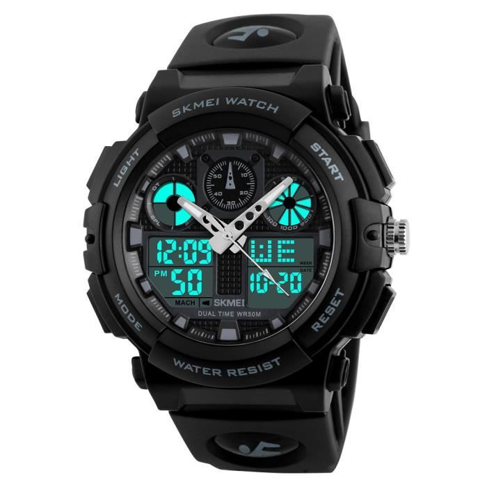 Montre Homme Sport Numérique Hommes Montres Reloj Hombre Deux Temps Chrono  Réveil Horloge Mode MONTRE OUTDOOR - MONTRE MARINE , - Achat/vente montre -  Cdiscount