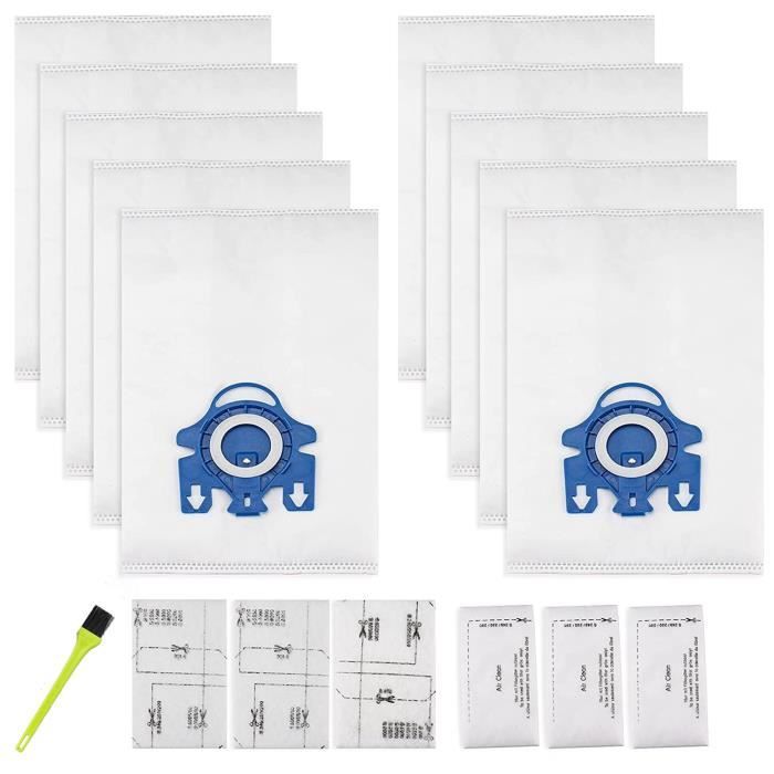 10 Packs 3D Airclean Bags for Miele GN Vacuum Bag with Filters