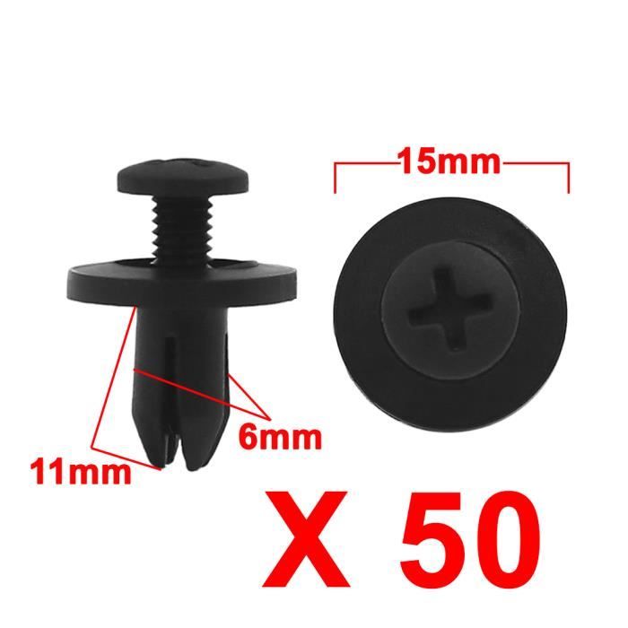 Sourcingmap 50 Pcs Rivet Plastique Agrafe Clips Tige-Poussoir Trou De