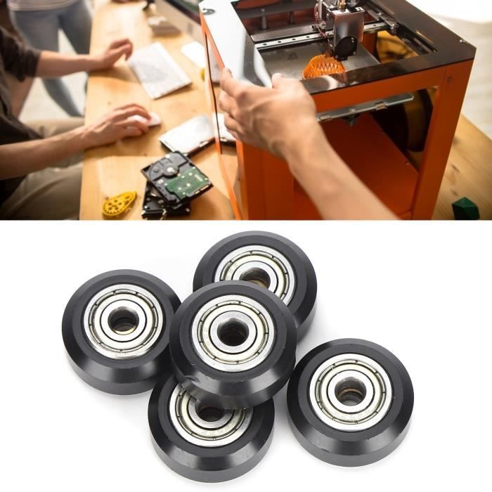10 Roulements à Rouleaux 625ZZ Avec Gorge En U - Dimensions 5x24x7 Mm - Revêtement POM, Pour Meubles, Portes, Tiroirs