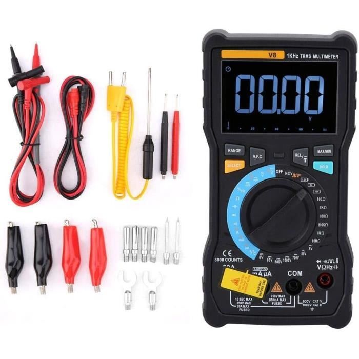 Capacimètre Numérique XF-36D - Testeur De Condensateurs 0.1pF à 20,000uF Avec Écran LCD Rétroéclairé Et Data Hold