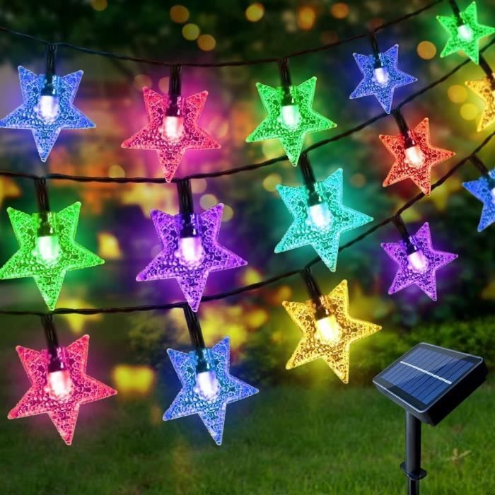 Guirlande Solaire Étoile Multicolore LED 5m à 22m