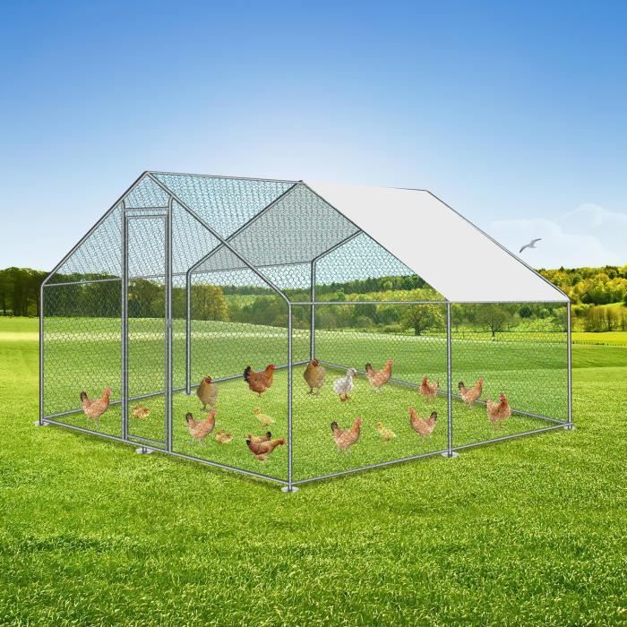 Comparer les prix de Tubiaz Enclos poulailler grillagé 6x3 M avec porte latérale et toit dôme 18 m² POULAILLER