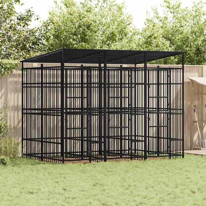 vidaXL Chenil Avec Toit Pour Chiens 5 53 m²