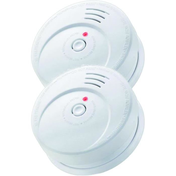 Lot De 2 Détecteurs De Fumée FireAngel - Alarme Incendie Avec Piles Incluses - Capteur Gaz Et Fumée - Blanc