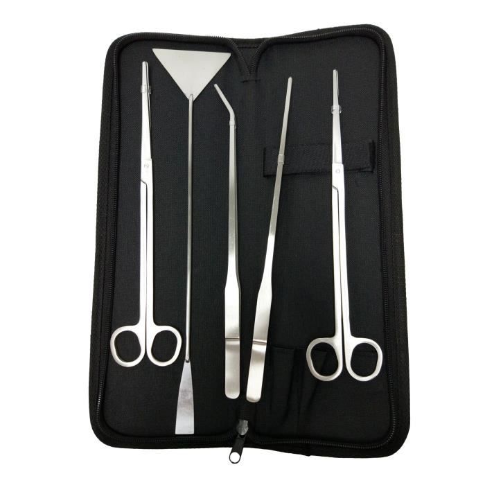 Comparer les prix de 5 en 1 Ciseaux Aquarium, Tank Tweezers Ciseaux Ensemble d'outils de spatule,en Acier Inoxydable,Aquascaping Outil pour Aquarium