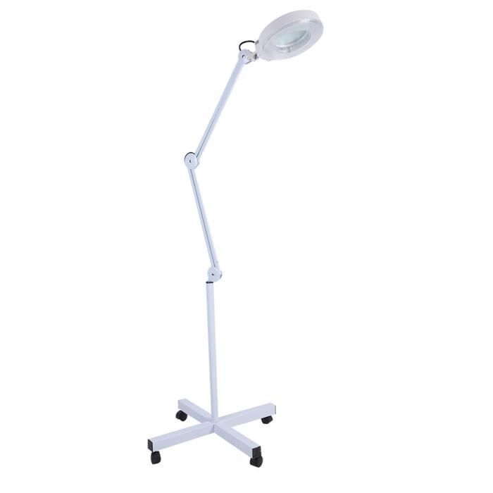RUR Lampe loupe sur pied à roulette,Lampe de beauté pliante,Loupe