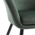 Chaise de salle à manger - Mica Decorations - Chloe - Vert foncé - Métal - Polyester - Contemporain - Design-1