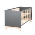 Chambre bébé complète ROBA Jara - Lit évolutif 70x140 cm + Commode à langer + Armoire 3 portes - Anthracite-1
