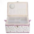 TMISHION boîte de kit de couture Panier à couture Violet Premium Tissu Infroissable Bonne élasticité Résistant à l'usure-1