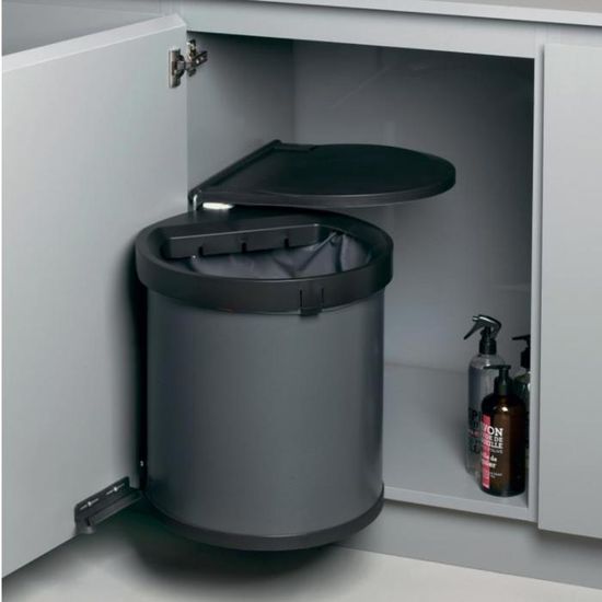 Poubelle De Cuisine Encastrable Ben 32 Litres Gris Achat Vente Poubelle Corbeille Poubelle De Cuisine Cdiscount