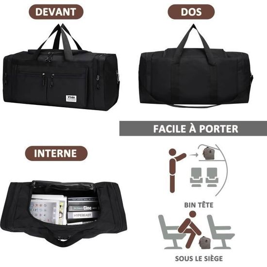 1 Sac De Voyage De Grande Capacité (15,74 Pouces * 15,74 Pouces * 7,87  Pouces), Sac À Bandoulière Simple, Sac De Rangement Portable Pliable,  Bagages, Salle De Sport, Voyage D'affaires, Décontracté, Accessoires