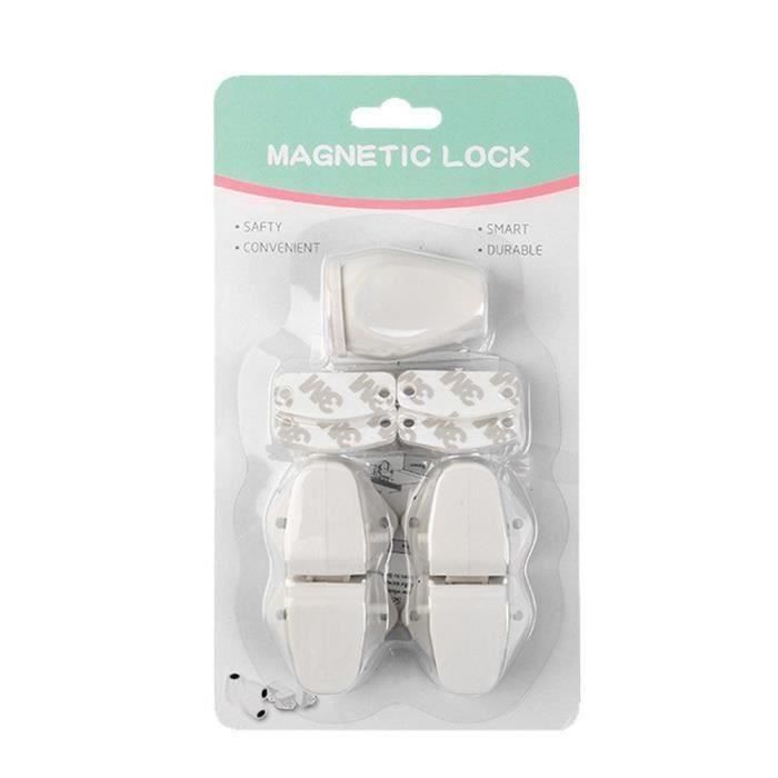 12 Serrures Magnétiques Sécurité Enfant Roelly - Pour Armoires Et Tiroirs (blanc)