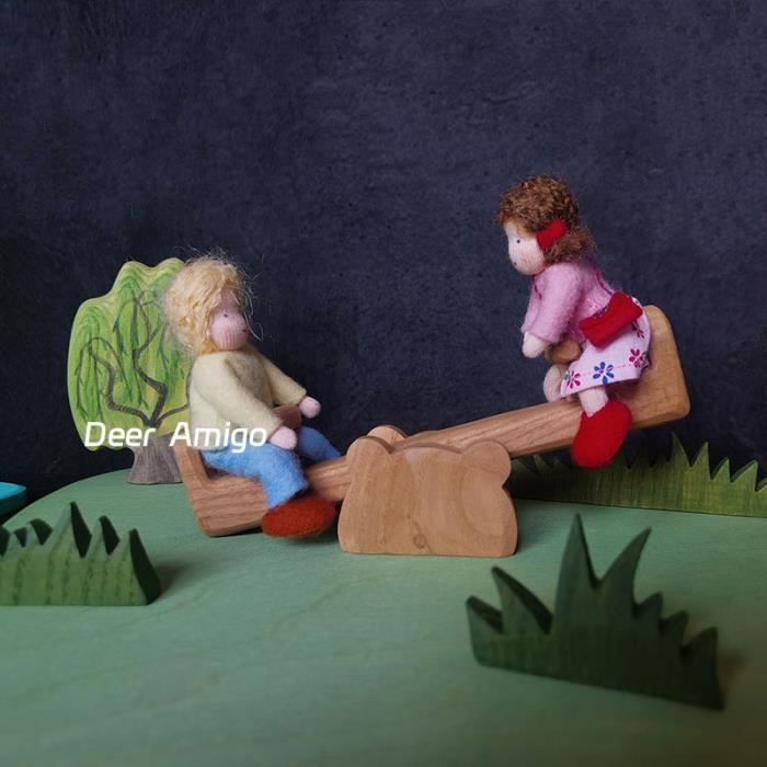 Lac-Jouets en bois naturel faits à la main pour enfants, jeu de simulation  de petit monde, tulipe de lac, jou