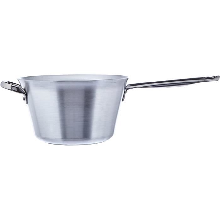 Pentole Agnelli Casserole Haute En Aluminium Avec 2 Poignées En Acier Inoxydable, Argentée 1,9 L Argent