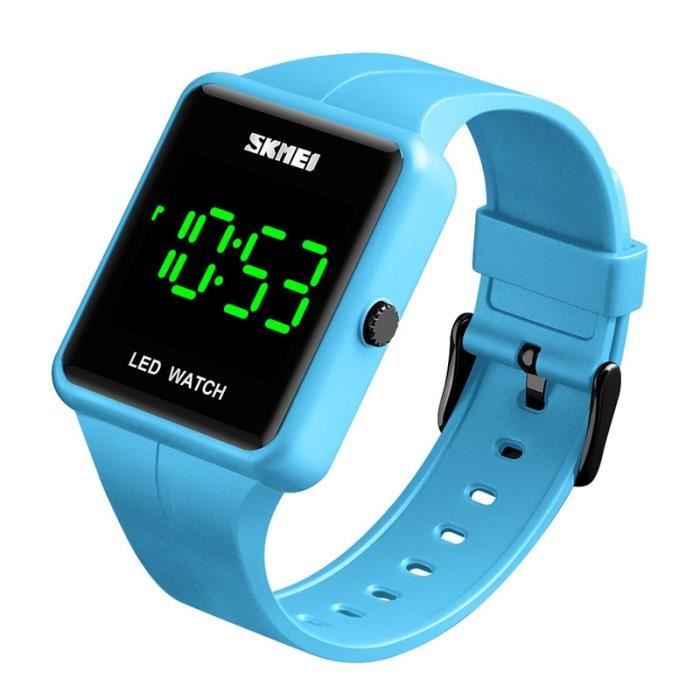 Taille rouge LED Touch Screen Watch Women Men Electronic SKMEI Brand Waterproof PU Strap Big Digital Watches Male Hand Clock With Achat vente montre Simili Cdiscount