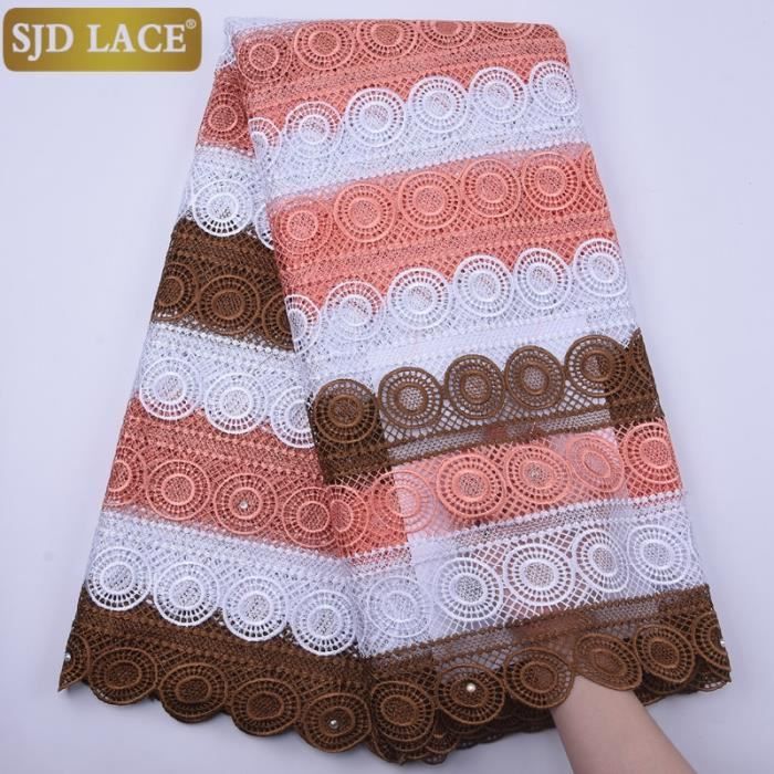 Tissus SJD Tissu en dentelle africaine pagne nigerian avec cordon de guepard de couleur variee Soluble dans Type 17963 Cdiscount Beaux Arts et Loisirs creatifs
