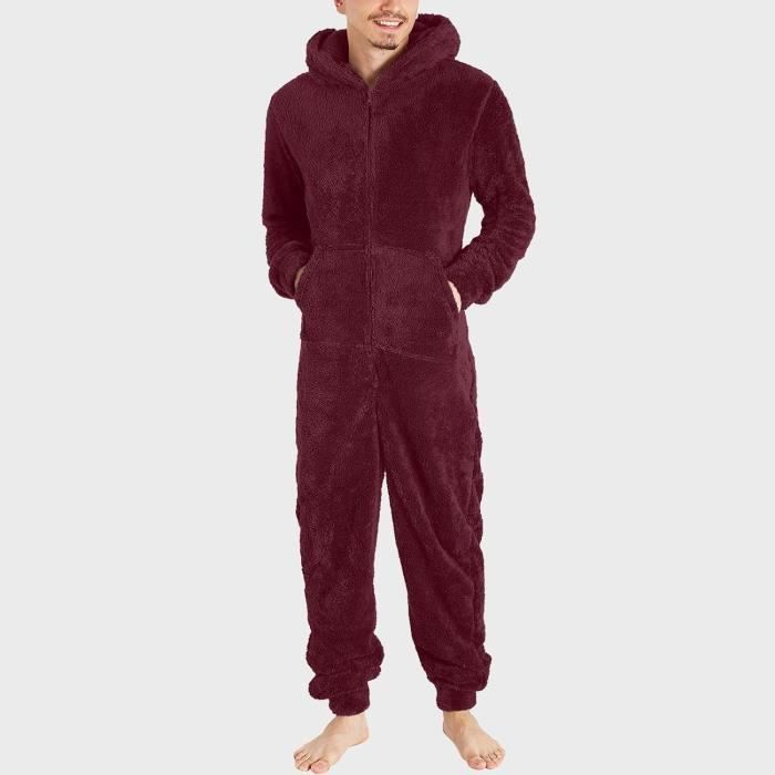 Combinaison Pyjama Homme Polaire Grenouillere Adulte Chaud KLEIN Klein Blanc Klein Cdiscount Pret a Porter
