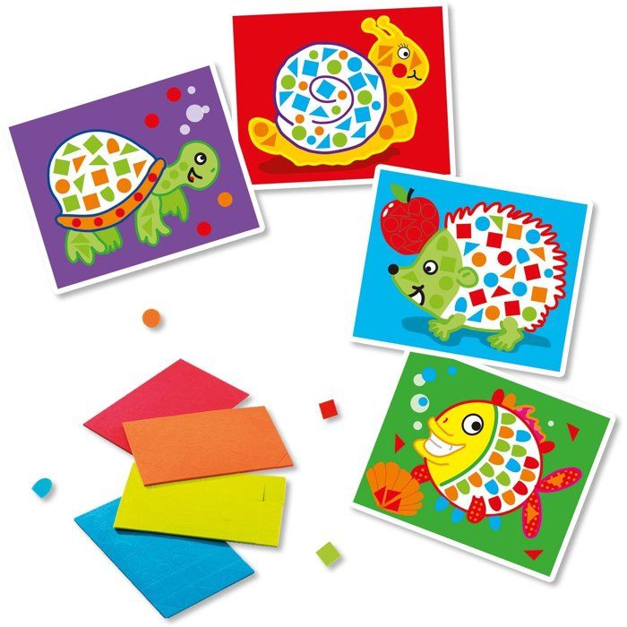 SES Creative Tableau Mosaïque Compact 100 Épingles 4 Couleurs - Set Réutilisable Créativité Enfants