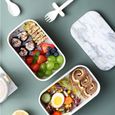 1.6L Grande Capacité Boîte Lunch Motif de Marbre de Mode | Micro-Ondes & Lave-Vaisselle | Boîte Déjeuner Adultes ou Enfants Premium-2