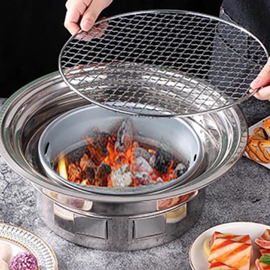 Barbecue Portable Style Japonais Rond Au Charbon De Bois - Design Compact Pour Balcon, Jardin Ou Camping
