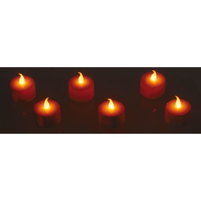 6 bougies plates à LED flamme scintillante, Bougeoirs et bougies à LED