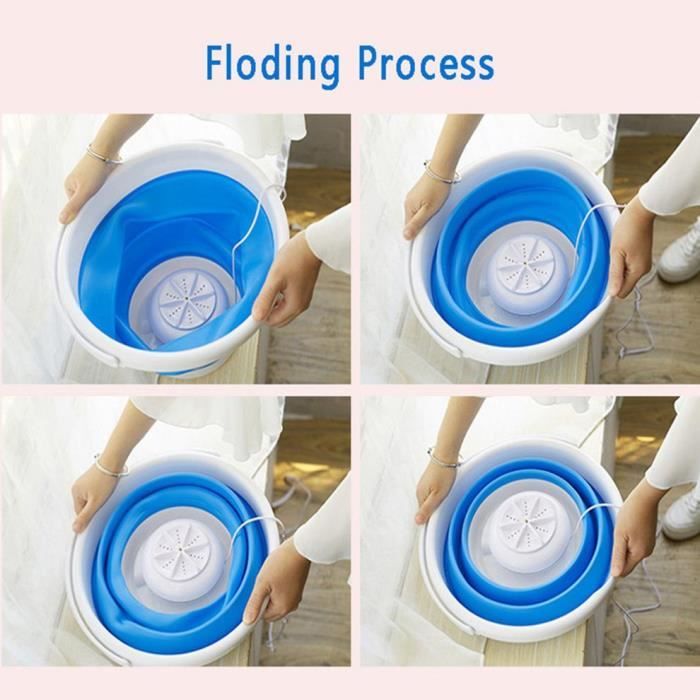 Machine à laver pliante automatique ultrasonique + turbo USB Jack dortoir étudiant Machine à