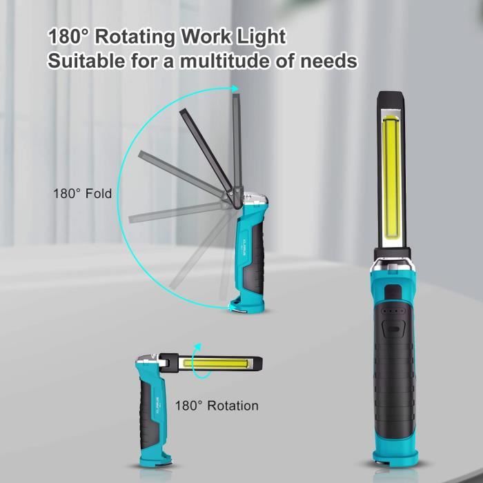 Lampe De Travail Magnétique à LED FT-036 ALU 34 W Avec Allume-cigare