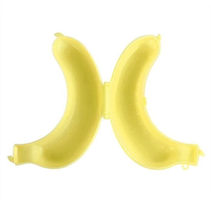 Accessoire Cuisine Pratique Boîte à Banane XPEX - 2 Pièces - Étui De Transport Anti-Écrasement Avec Fourchette Accessoire Lunch Box